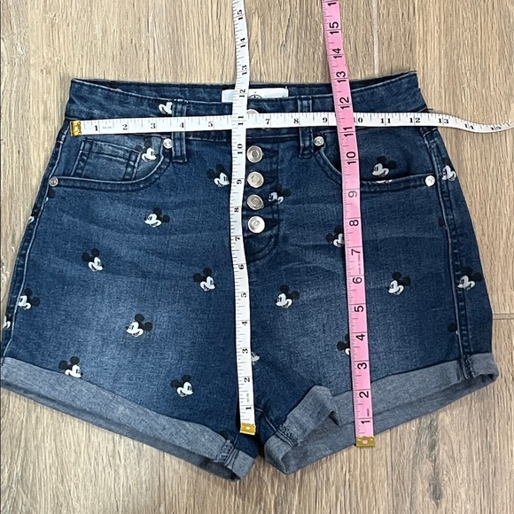 Disney Parks Jean Shorts Mickey Mouse Disneyland World Adult Vintage Rollup High - Picture 4 of 10